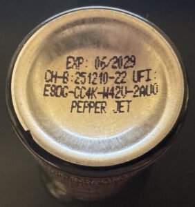 Pfefferspray haltbar